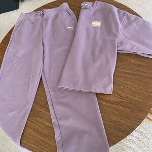 Puma Purple Sweatpants and Sweatshirt Set